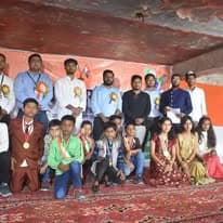 Students and staff at a school programme
